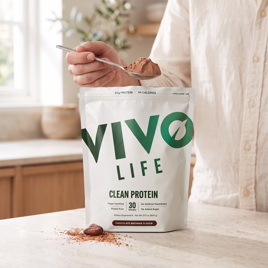 Krok 1: odmierz porcję 30 g Clean Protein czekoladowego