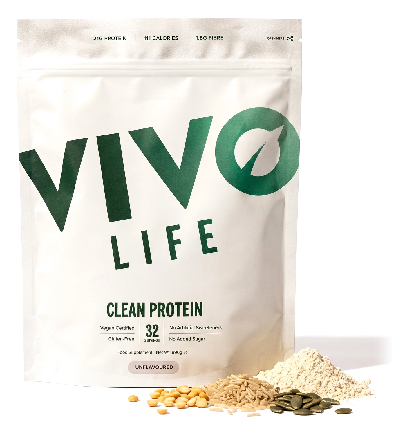 Vivo Life Clean Protein bezsmakowy 896 g, opakowanie