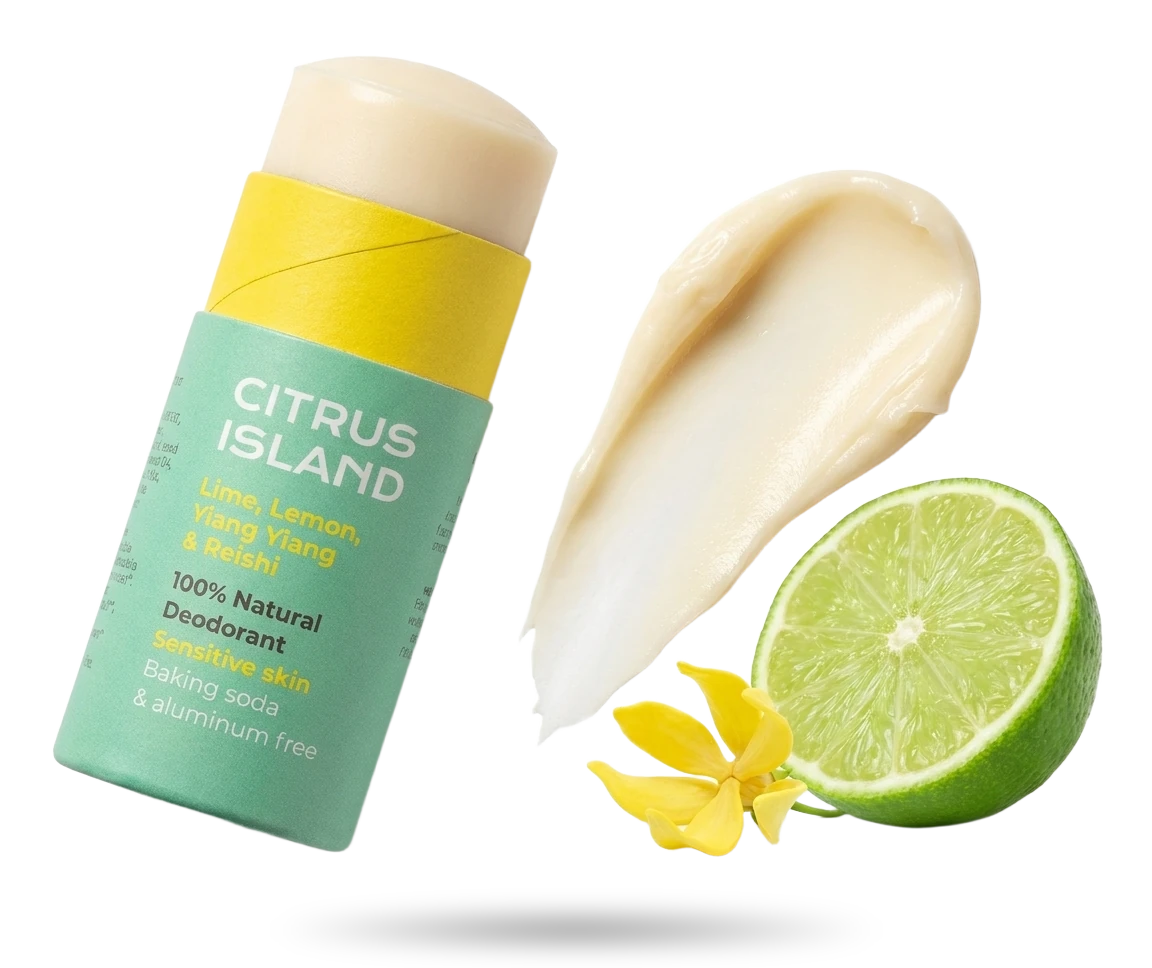 Naturalny sztyft dezodorantu Yanumi Citrus Island i cytrusowe składniki