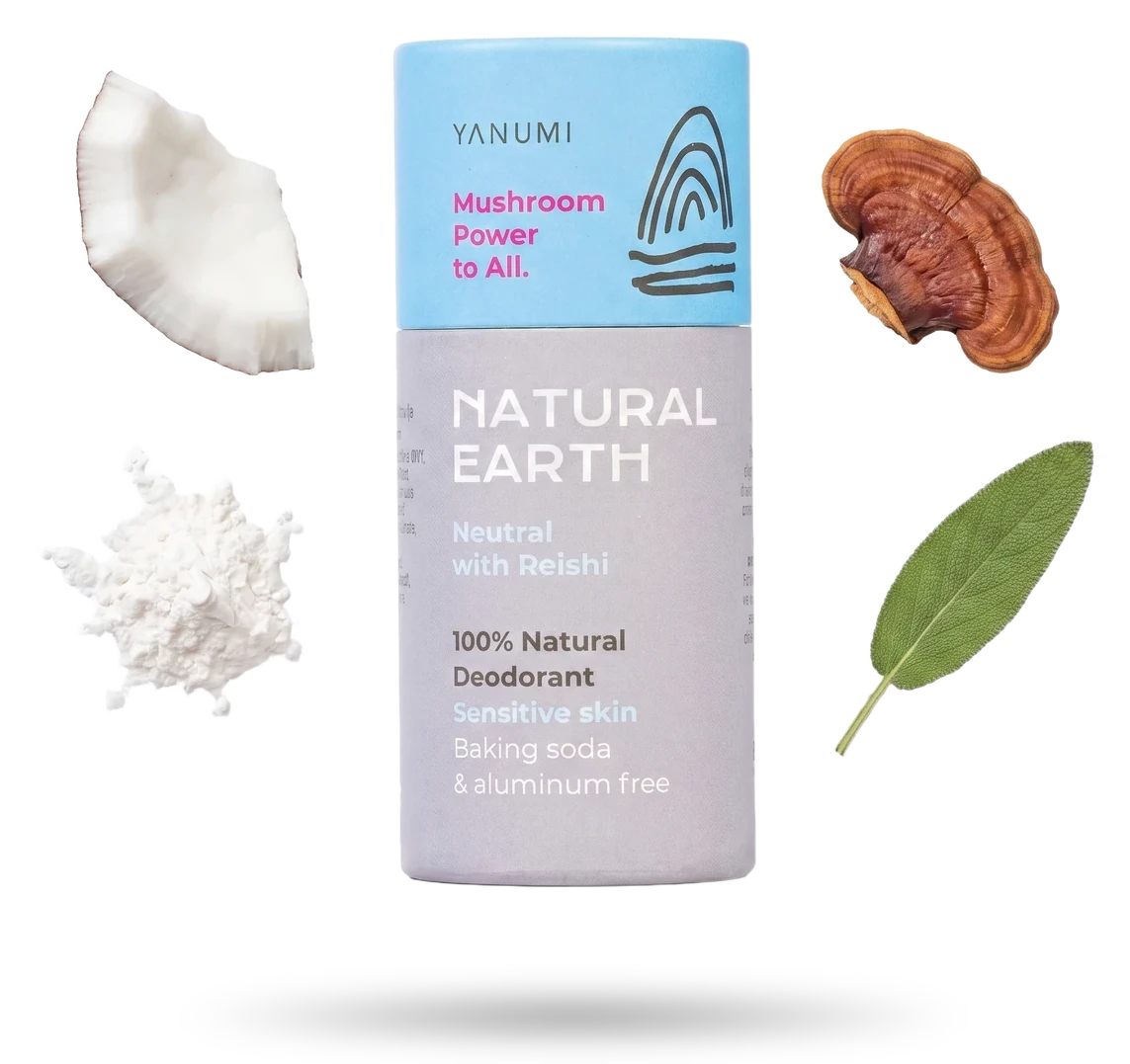 Naturalny bezzapachowy dezodorant Yanumi Natural Earth 60 ml z reishi, dla skóry wrażliwej
