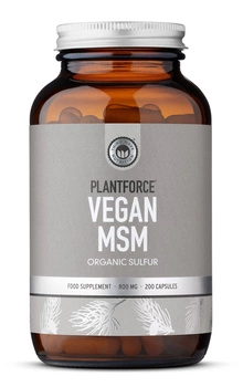 Plantforce® MSM - wegański, roślinny MSM (siarka organiczna) - 200 kapsułek (100 porcji)
