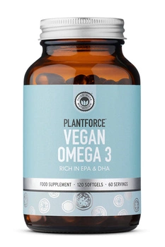 Wegańskie OMEGA 3 (DHA/EPA) Plantforce w kapsułkach (60 porcji)