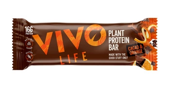 Wegański baton wysokobiałkowy Vivo Life - kakao i pomarańcza (65g)