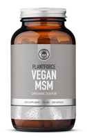 Plantforce® MSM - wegański, roślinny MSM (siarka organiczna) - 200 kapsułek (100 porcji)