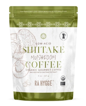 BIO Kawa z Shiitake Ra Hygge drobno mielona do espresso - ekologiczna, niskokwasowa z ekstraktem Shiitake (227g)
