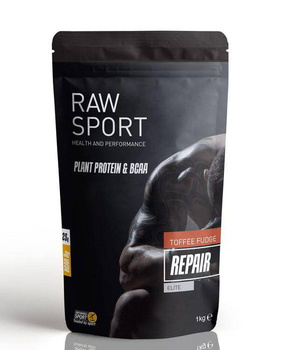 Białko wegańskie RAW SPORT ELITE Repair + BCAA - Toffi (1kg)